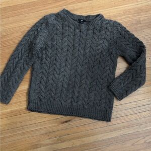 H&M Olive Cable Knit Crewneck Sweater